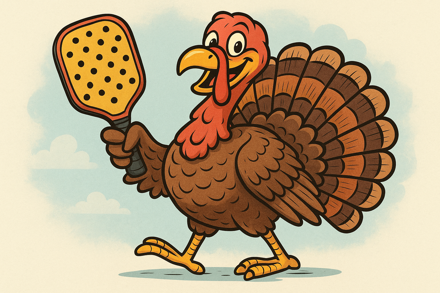 Turkey with a Pickleball Paddle